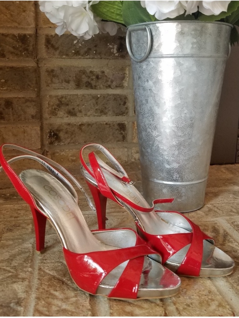 Red Genuine Patent Leather Sexy Heel Sandals Made in Greece